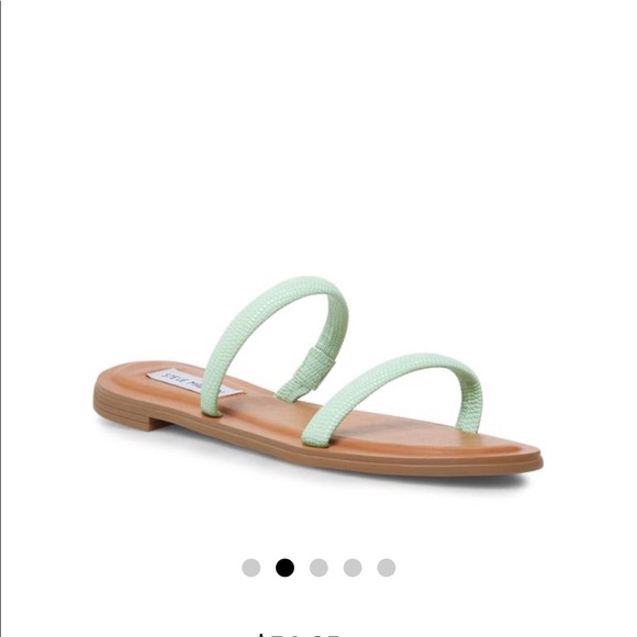 Mint Green slip on Steve Madden Sandals - Picture 2 of 3